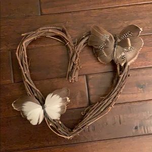 Heart shaped Grapevine Wreath w/ Butterflies